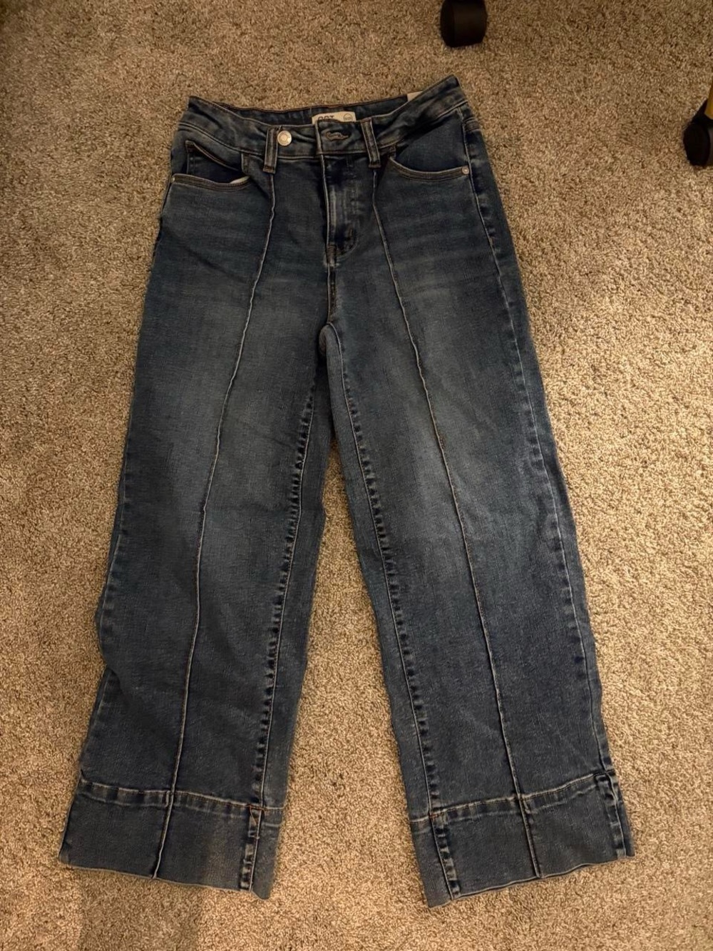 Oat New York Dark Blue Seamed Wide-Leg Jeans